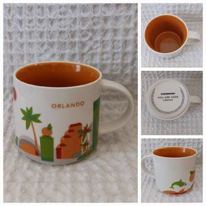Starbucks Coffee Mug You Are Here Collection ORLANDO Studio Orange 14 Ounce 2012